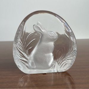 Crystal Zajecar Glass Rabbit Paperweight